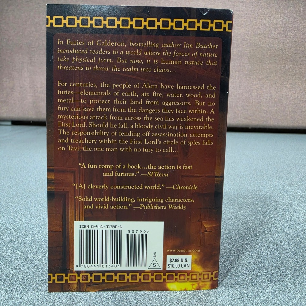 Jim Butcher Academ's Fury Paperback Adult OS Brown Good Codex Alera Book 2 - Picture 3 of 4